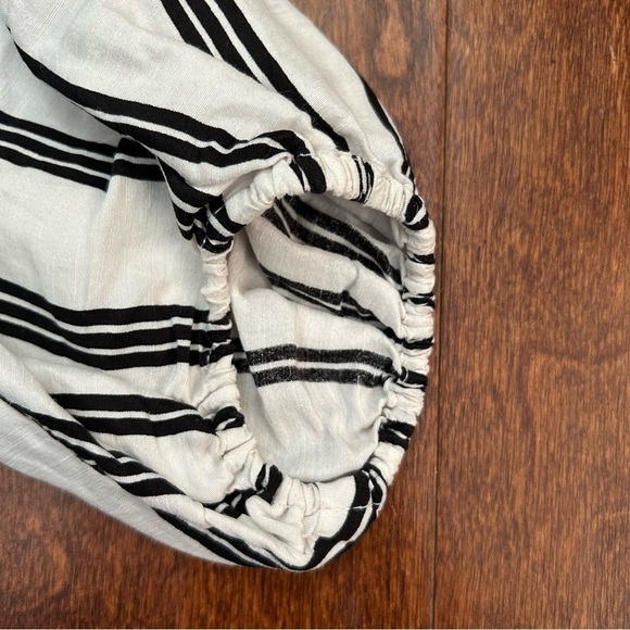 Apiece Apart Nueva Augustina Tunic, Black and White Striped Linen & Silk, Size 0 - Picture 8 of 16